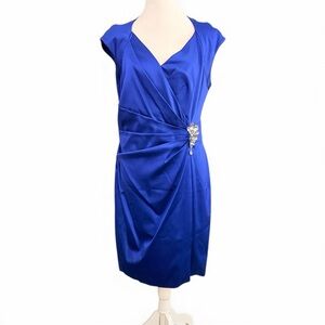 Jones New York Royal Blue Midi Dress with Jewel Detail Sz 12